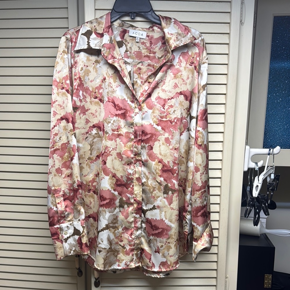 Floral Blouse - Pink and Cream